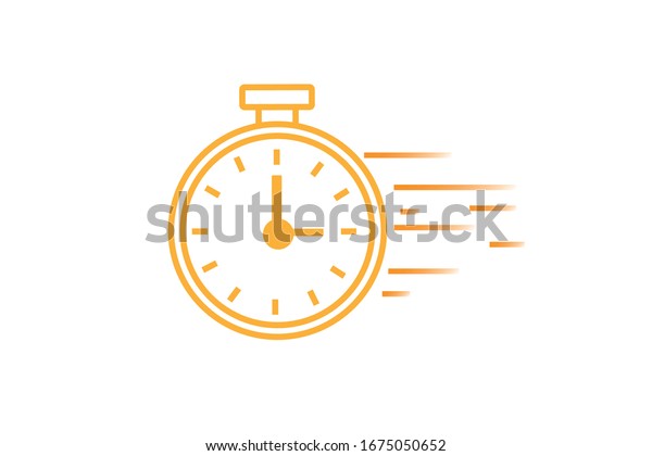 chronometer, fast service thin line icon, black\
color, isolated