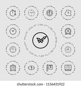 Chronometer icon. collection of 13 chronometer outline icons such as clock, wall clock. editable chronometer icons for web and mobile.