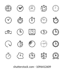 Chronometer icon. collection of 25 chronometer outline icons such as clock, stopwatch. editable chronometer icons for web and mobile.