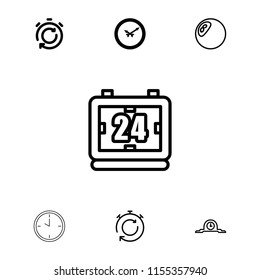 Chronometer icon. collection of 7 chronometer filled and outline icons such as wall clock, stopwatch. editable chronometer icons for web and mobile.
