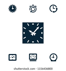 Chronometer icon. collection of 7 chronometer filled icons such as wall clock, clock. editable chronometer icons for web and mobile.