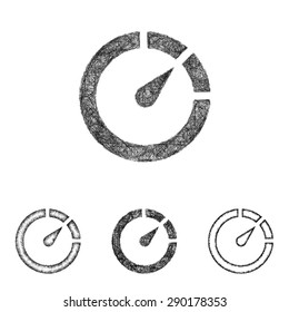 Chronometer icon design set - sketch line art