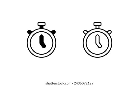 Chronometer icon design with white background stock illustration