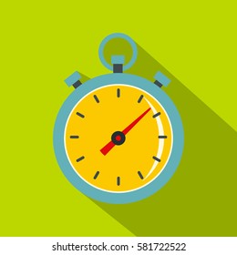 Chronometer icon. Flat illustration of chronometer vector icon for web isolated on lime background