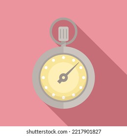 Chronometer icon flat vector. Stopwatch clock. Stop timer