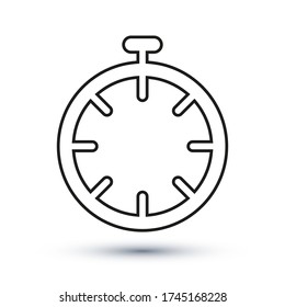 Chronometer icon, outline vector sign, linear style pictogram isolated on white. Symbol, logo illustration. Editable stroke. Eps10 vector illustration.