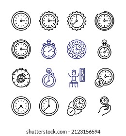Chronometer Icon Set mit Linien-Icons. Moderner Thin Line Stil. Geeignet für Web- und Mobile-Icon. Vektorgrafik EPS10.
