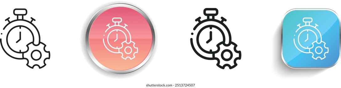 chronometer icon. Thin Linear, Regular and Button Style Design Isolated On White Background