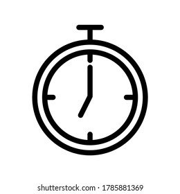 Chronometer icon, vector icon flat style of a chronometer symbol for your web site design Clock icon logo, app, UI. Isolated on white background.