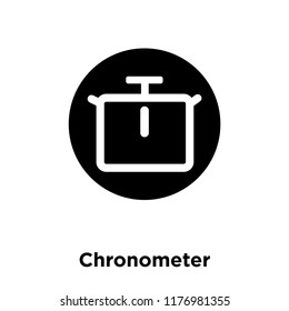 Chronometer icon vector isolated on white background, logo concept of Chronometer sign on transparent background, filled black symbol