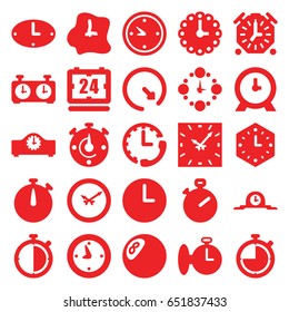 Chronometer icons set. set of 25 chronometer filled icons such as clock, wall clock