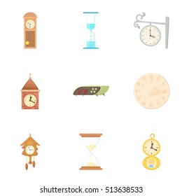 Chronometer icons set. Cartoon illustration of 9 chronometer vector icons for web