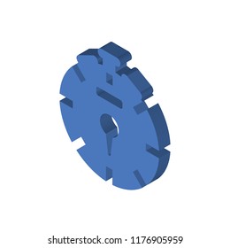 Chronometer isometric left top view 3D icon