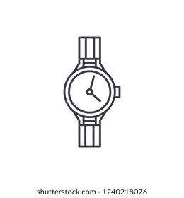 Chronometer line icon concept. Chronometer vector linear illustration, symbol, sign