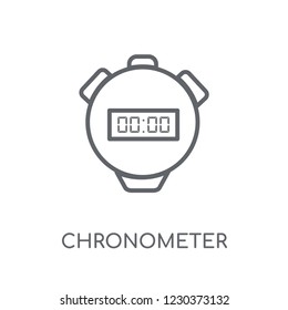 Chronometer linear icon. Modern outline Chronometer logo concept on white background from Human Resources collection. Suitable for use on web apps, mobile apps and print media.