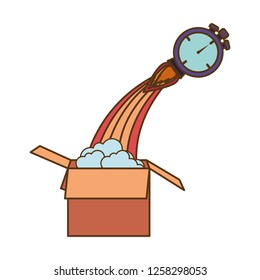 chronometer with rocket isolated icon