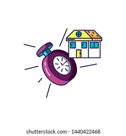 chronometer time with house facade