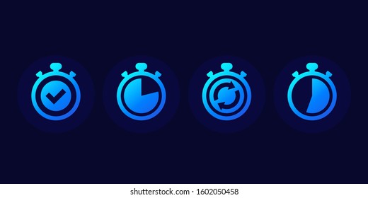 chronometer, timer or countdown vector icons