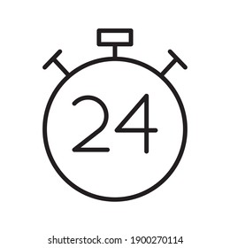 chronometer timer counter with 24 number line style icon vector illustration design