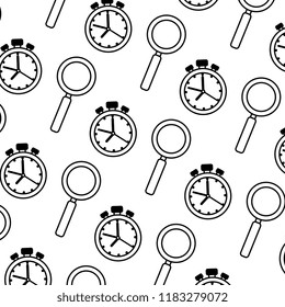 chronometer timer and magnifying glass pattern