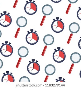 chronometer timer and magnifying glass pattern