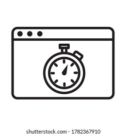 chronometer timer in webpage template line style icon vector illustration design