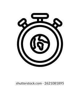 Chronometer Vector for Time Tracking and Stopwatch Use – Precise timer illustration, sport clock icon, measuring duration. Line Icon