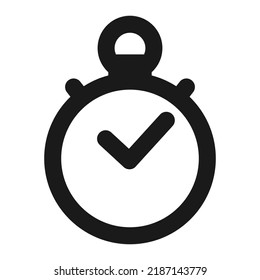 Chronometr or stopwatch outline icon. Fast time, timestamp vector illustration