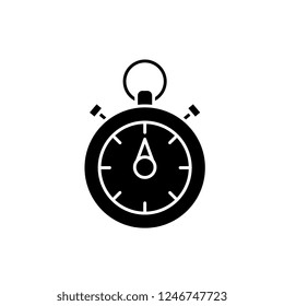 Chronoscope black icon, vector sign on isolated background. Chronoscope concept symbol, illustration 