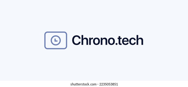 Chrono.tech cryptocurrency Time Token, Cryptocurrency logo on isolated background with text.