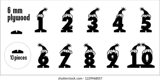 Chrstmas numbers for laser cutting