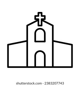 chruch building icon in line