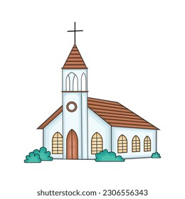 Chruch building illustration vector graphic perfect for christian