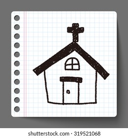 chruch doodle drawing