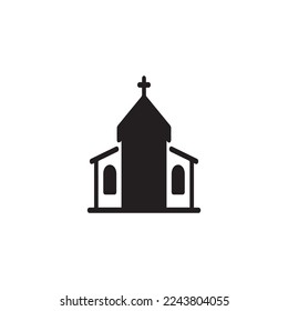 chruch icon flat silhouette simple vector catholic christian