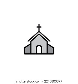 chruch icon flat simple vector catholic christian