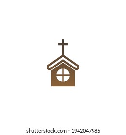 Chruch icon logo sign vector design illustration template