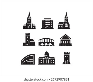 chruch icons collection vector File
