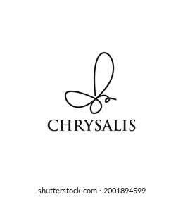 Chrysalist woman logo design vector template