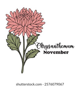 Chrysanthemum - Birth Month Flowers T-shirt Design