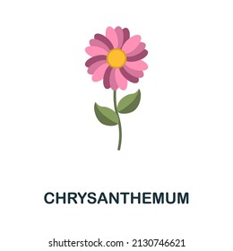 Chrysanthemum flat icon. Colored element sign from flowers collection. Flat Chrysanthemum icon sign for web design, infographics and more.