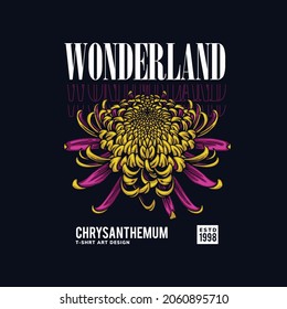 chrysanthemum flower illustration for tshirt design