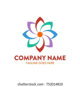 Chrysanthemum Flower Logo. vector. editable