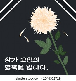 chrysanthemum flowers and black ribbons(korean, written as May he rest in peace.)