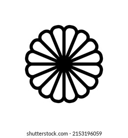 chrysanthemum icon designed in a flat style