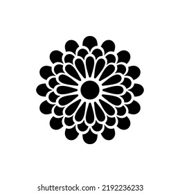 Chrysanthemum Icon. Chrysanthemum Flower Icon. Chrysanthemum Logo Vector Illustration. For Print And Digital Media.