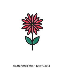 chrysanthemum icon vector. flower icon filled outline style