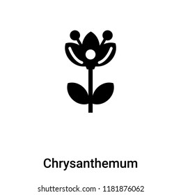 Chrysanthemum icon vector isolated on white background, logo concept of Chrysanthemum sign on transparent background, filled black symbol