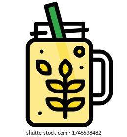 Chrysanthemum juice icon, Beverage filled style vector illustration