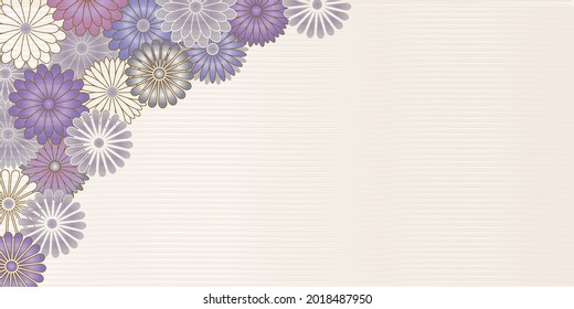 Chrysanthemum mourning Japanese paper background 